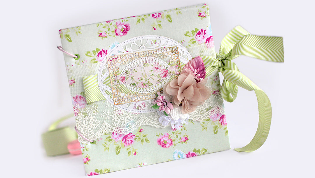Baby Girl Scrapbook Album Cover with Die-Cutting and Stitching