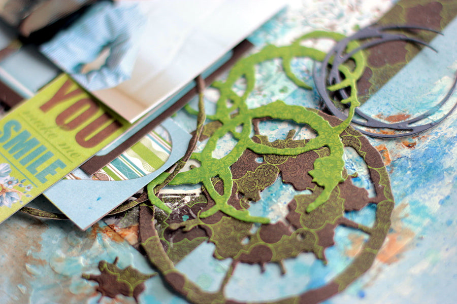 Little Boy Scrapbook Layout with Seth Apter's Dies