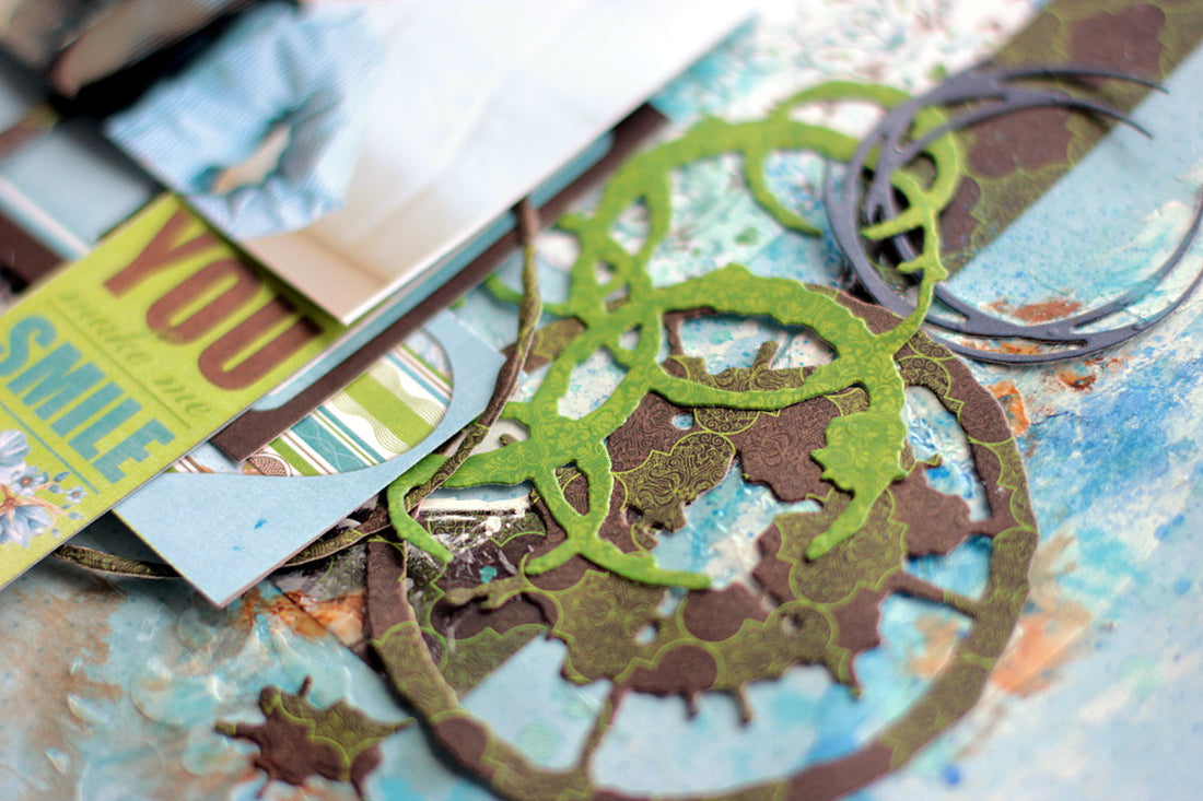 Little Boy Scrapbook Layout with Seth Apter's Dies