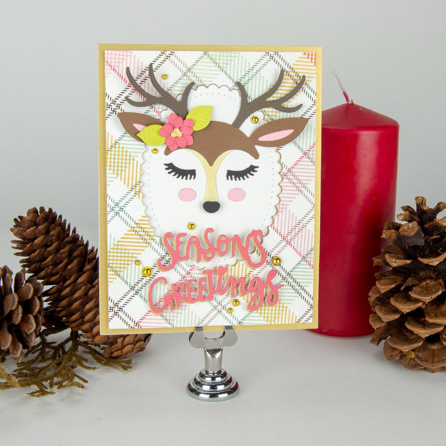 Using Just Stamps & Dies! November “Deer” Santa 2018 Card Kit of the Month Edition
