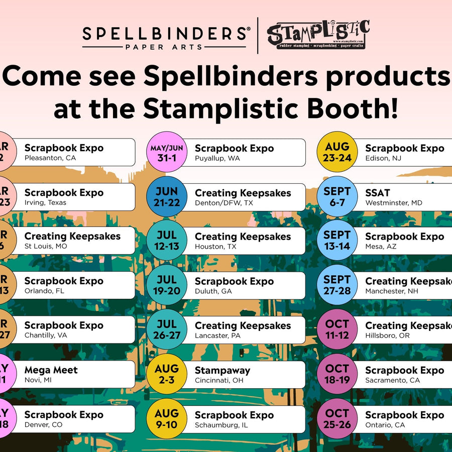 2024 Spellbinders x Stamplistic Consumer Show Schedule