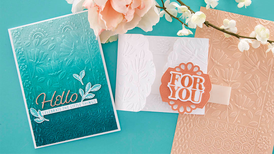 April 2023 3D Embossing Folder of the Month Preview & Tutorials – 3D Patchwork