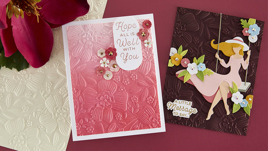 August 2023 3D Embossing Folder of the Month Preview & Tutorials – 3D Stylized Floral