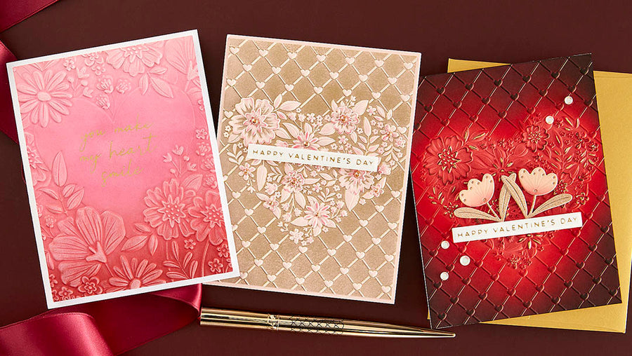 December 2023 3D Embossing Folder of the Month Preview & Tutorials – Two Hearts As One
