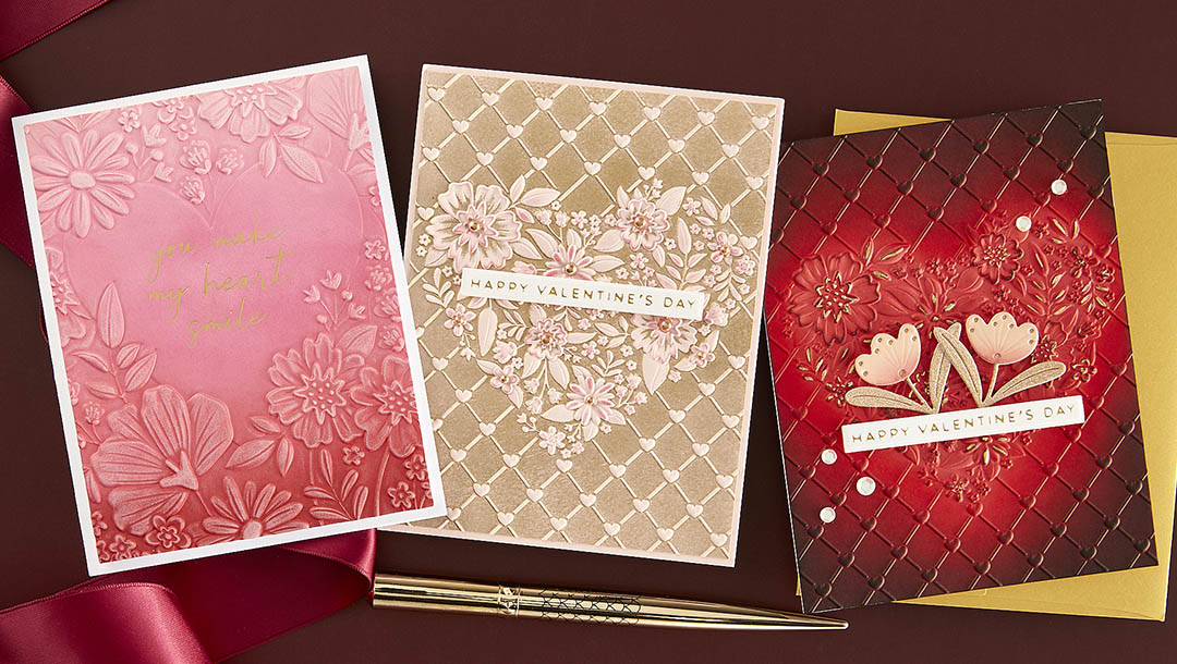 December 2023 3D Embossing Folder of the Month Preview & Tutorials – Two Hearts As One