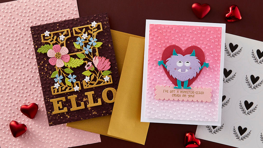 December 2024 3D Embossing Folder of the Month Preview & Tutorials – Tiny Heart Scallop