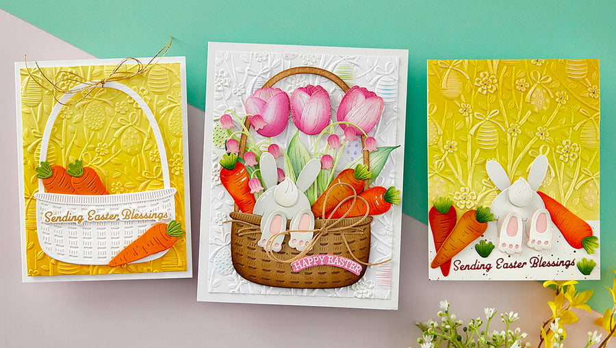 February 2024 3D Embossing Folder of the Month Preview & Tutorials – Easter Egg Hunt