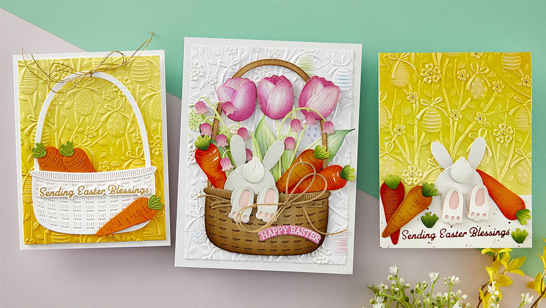 February 2024 3D Embossing Folder of the Month Preview & Tutorials – Easter Egg Hunt