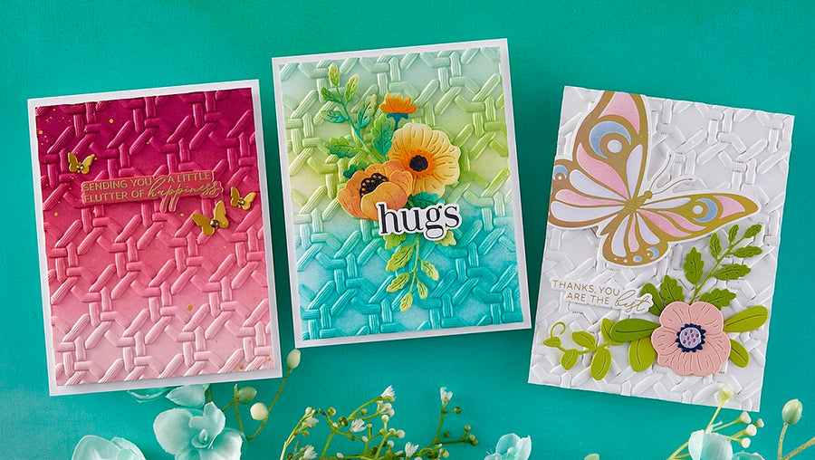 January 2025 3D Embossing Folder of the Month Preview & Tutorials – Stylized Lattice