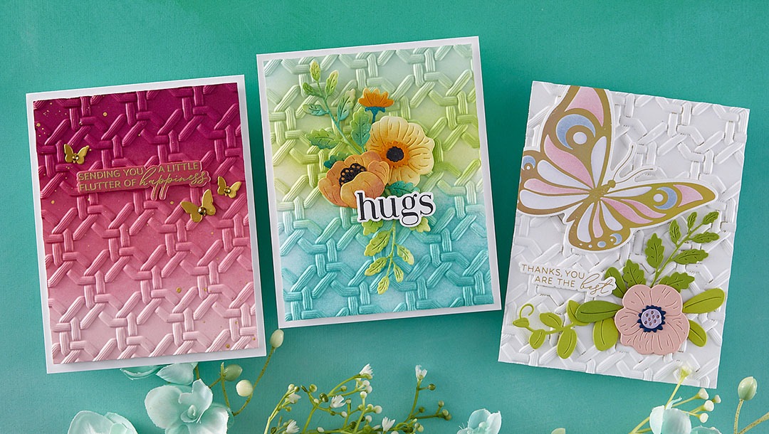 January 2025 3D Embossing Folder of the Month Preview & Tutorials – Stylized Lattice
