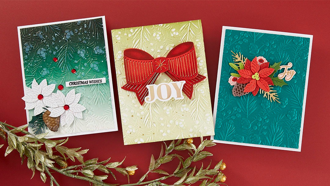 July 2024 3D Embossing Folder of the Month Preview & Tutorials – Pine Cones & Berries