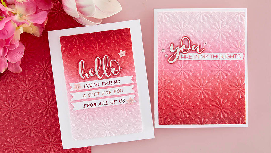 November 2023 3D Embossing Folder of the Month Preview & Tutorials – Criss Cross Motif
