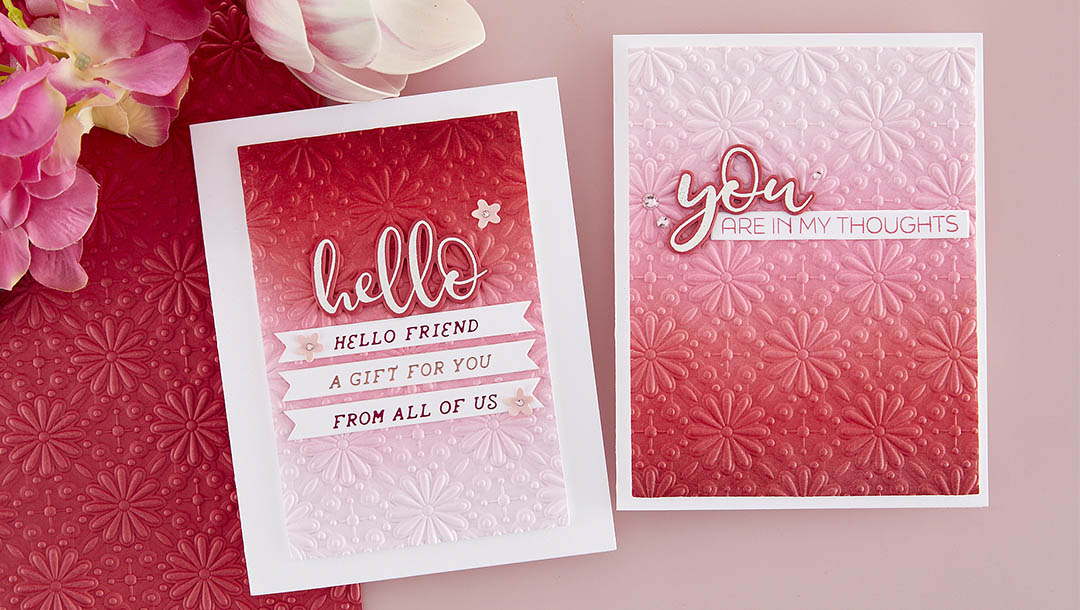 November 2023 3D Embossing Folder of the Month Preview & Tutorials – Criss Cross Motif