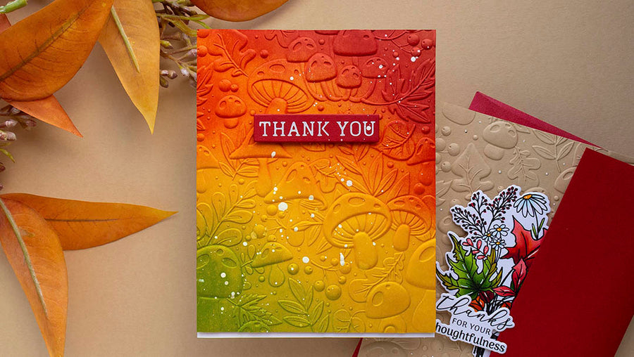September 2023 3D Embossing Folder of the Month Preview & Tutorials – Mushroom Harvest