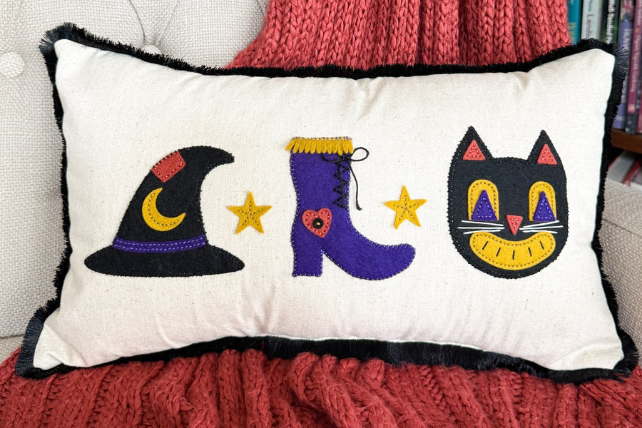 Halloween Felt Applique Pillow, S7-301, S4-1562, S4-1564, S5-773