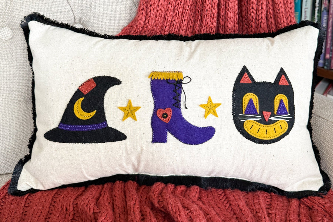 Halloween Felt Applique Pillow, S7-301, S4-1562, S4-1564, S5-773