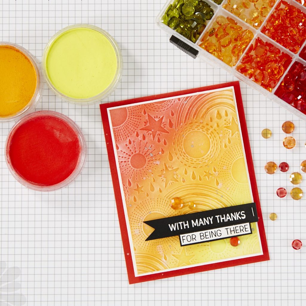 Color an Embossed Ombre Background with PanPastels