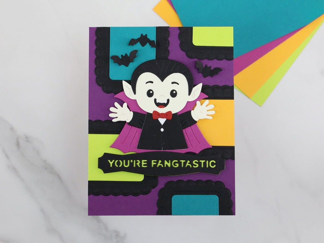 Colorful Halloween Card Tutorial with Scalloped Frames, E3D-180, S6-272