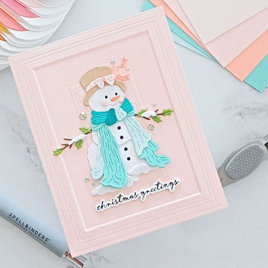 How to Create a Sweet Snowman Christmas Card with Unexpected Colors