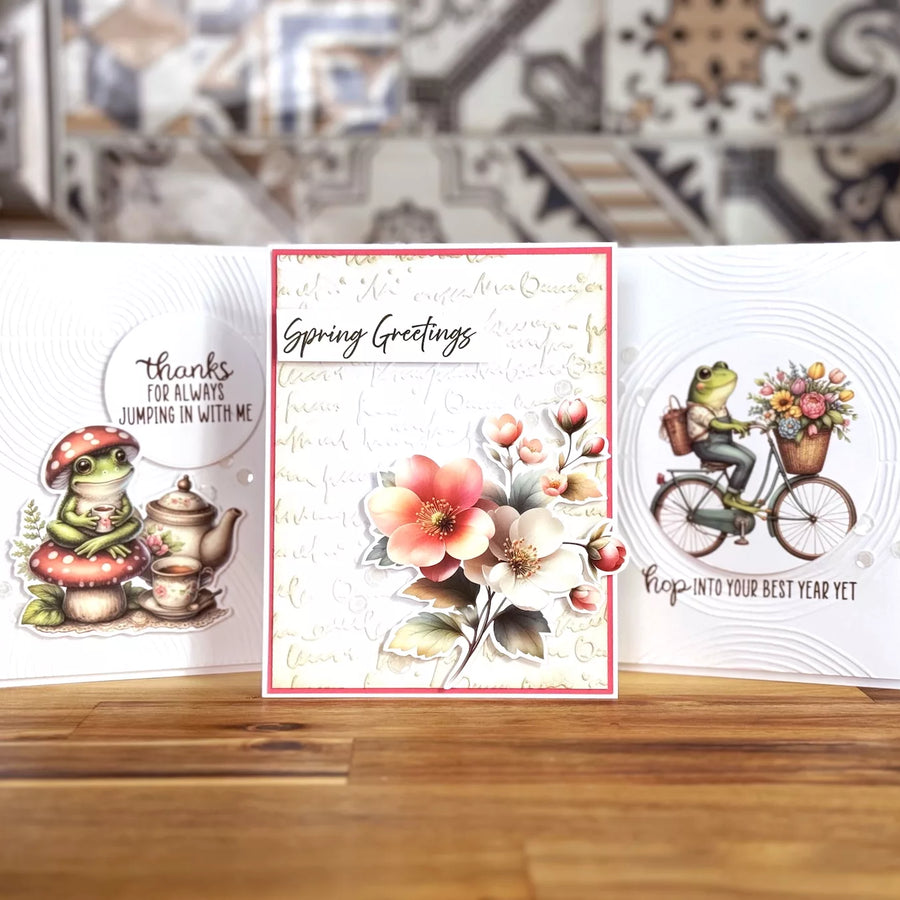 Clean and Simple Cards with Rub-On Transfers and Embossing Folders