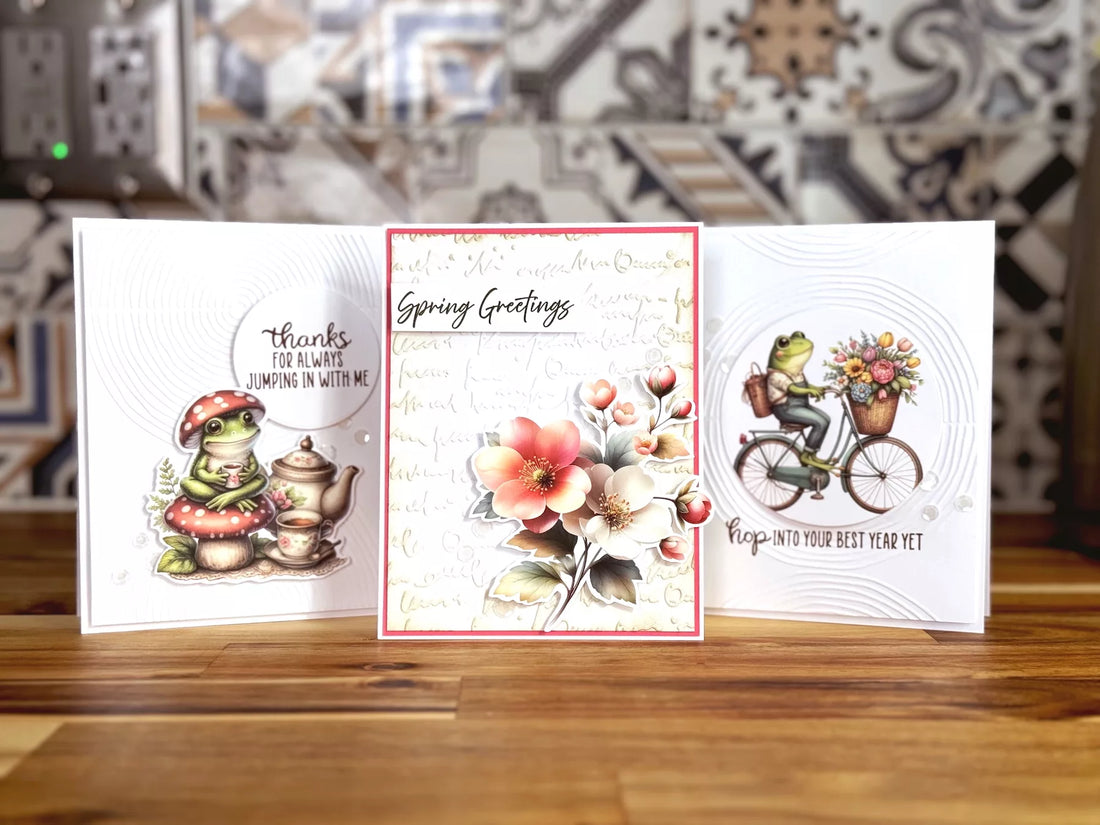 Clean and Simple Cards with Rub-On Transfers and Embossing Folders