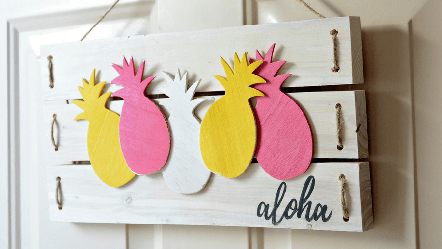 Fun and Easy Aloha Sign with Balsa Wood Pineapples