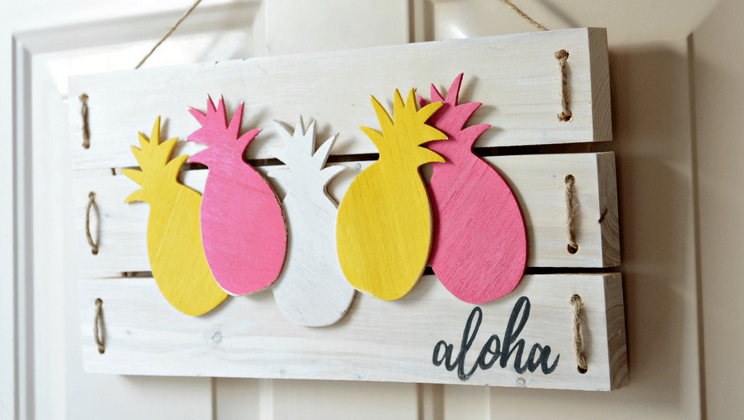 Fun and Easy Aloha Sign with Balsa Wood Pineapples