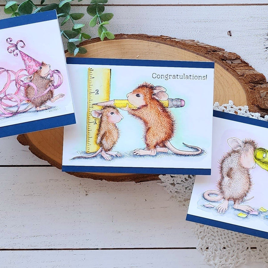 Trio of One-Layer Wonder House-Mouse Cards