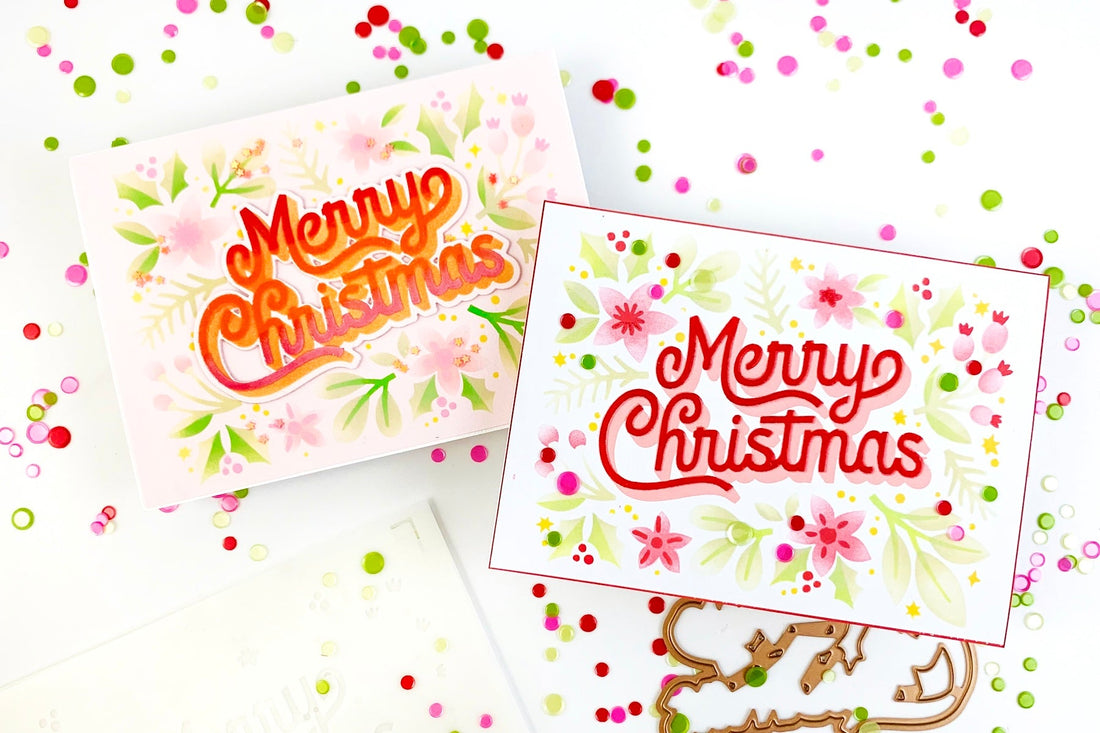 Layered Merry Christmas Foliage Stencil How-To