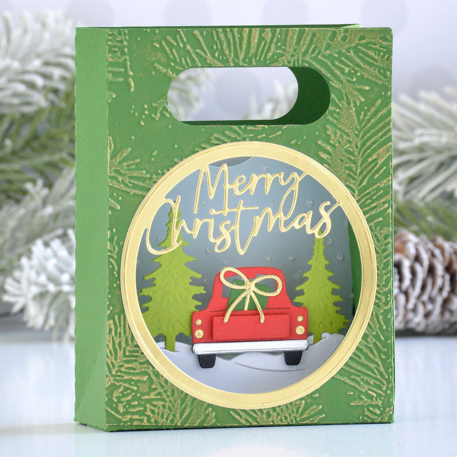Using Electronic and Manual Machines Together | Shadowbox Gift Card Bag by Annie Williams
