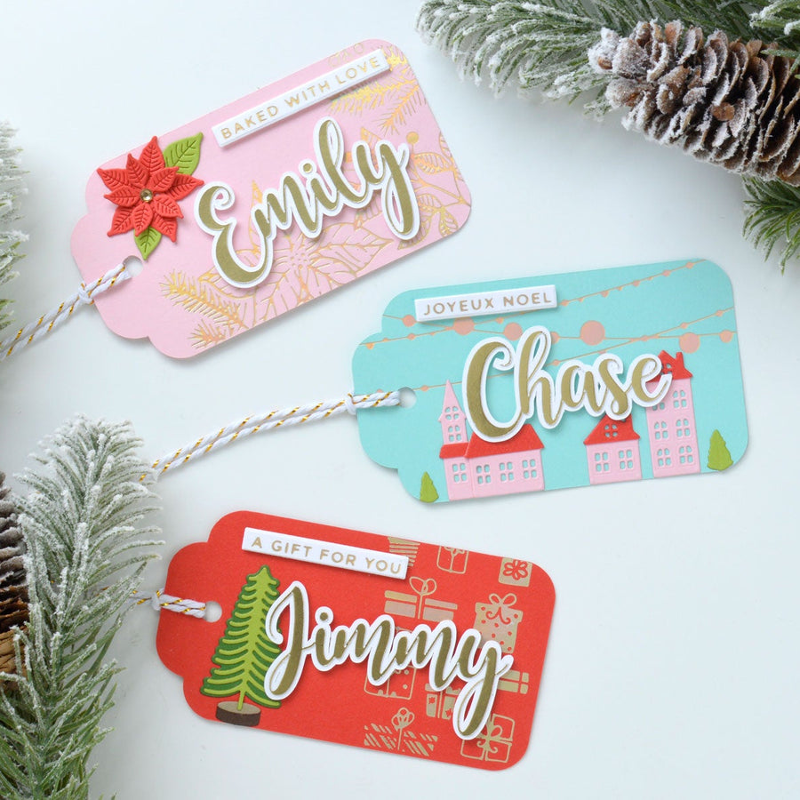 Custom Christmas Gift Tags by Annie Williams – Using Electronic and Manual Machines Together