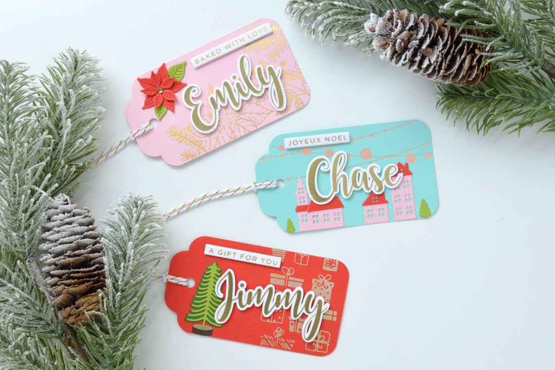 Custom Christmas Gift Tags by Annie Williams – Using Electronic and Manual Machines Together