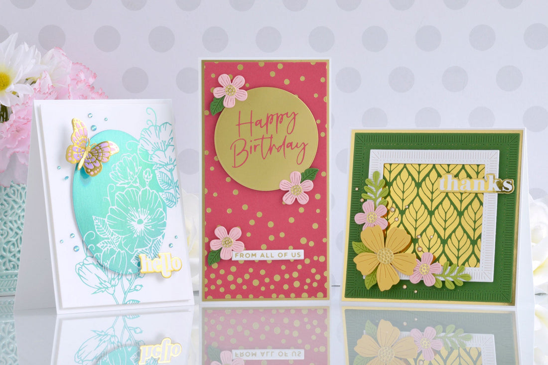 Utilizing Leftover Foil with Essential Glimmer Solid Shapes & Annie Williams
