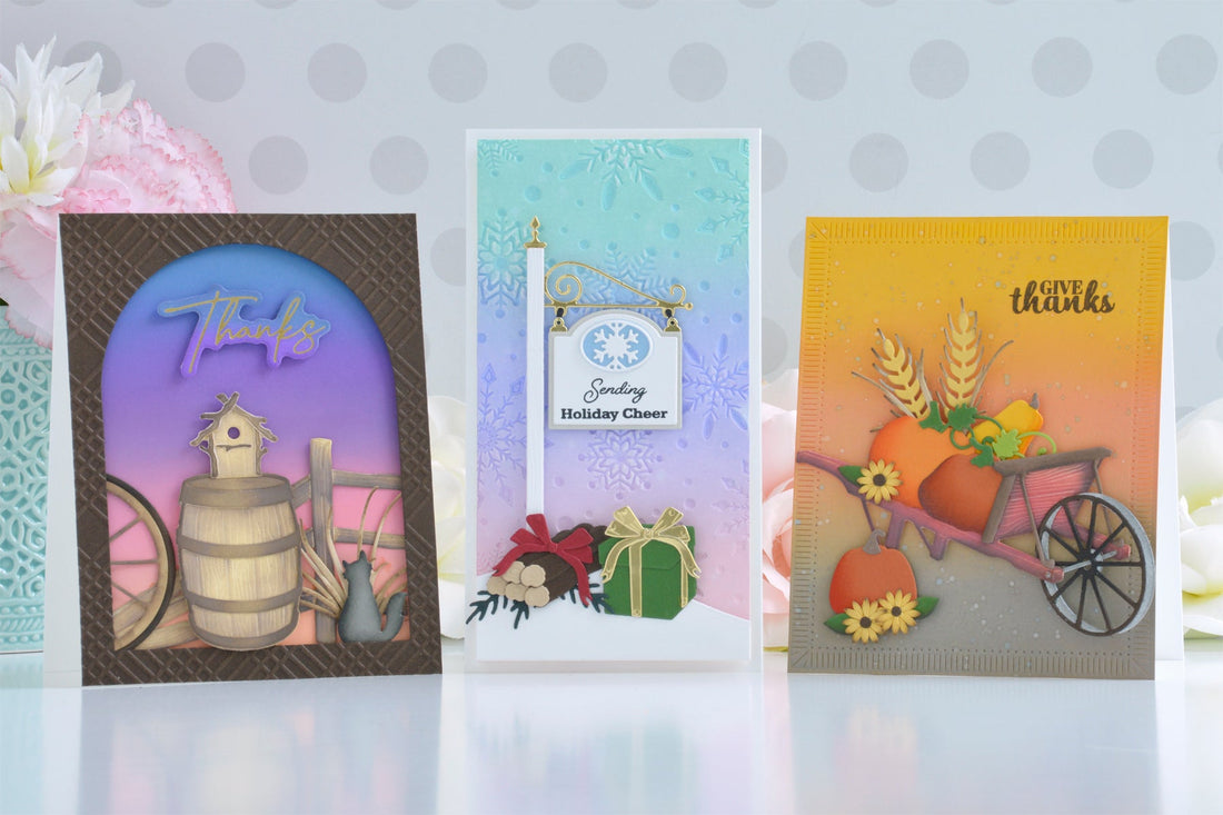 Using Distress Oxide Inks To Add Tons of Color to Die Cut Scenes