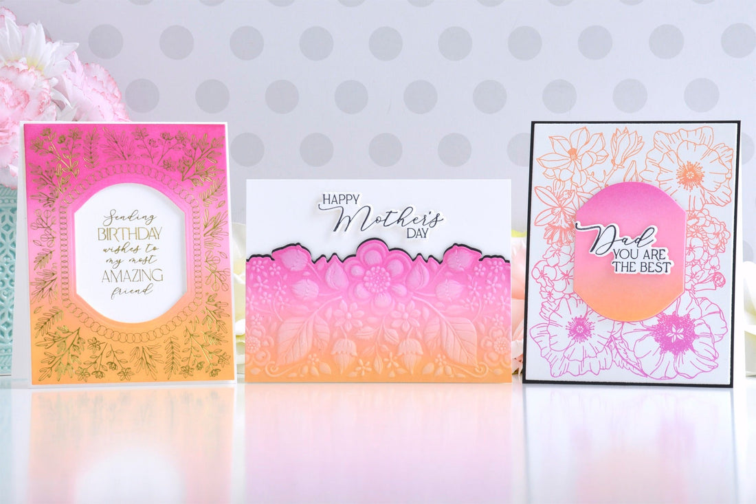 Creating Three Cheery Cards With the Same Color Blend