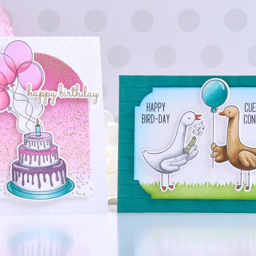 Simple and Cute Birthday Cards with New Stamp and Dies from Simon Hurley