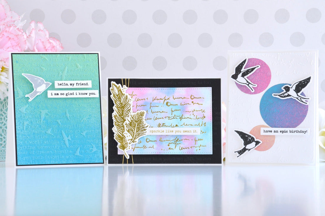 Easy and Inky Cards with the Collaged Birds Collection