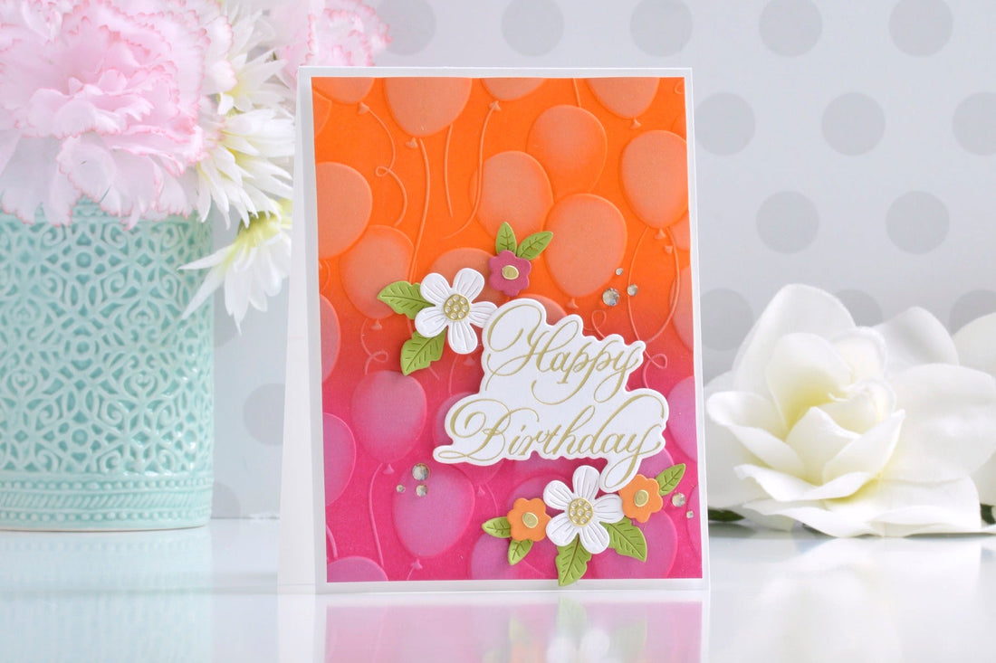 Step by Step Tutorial: Create a Bold and Pretty Birthday Card with the Copperplate Happy Everything Collection