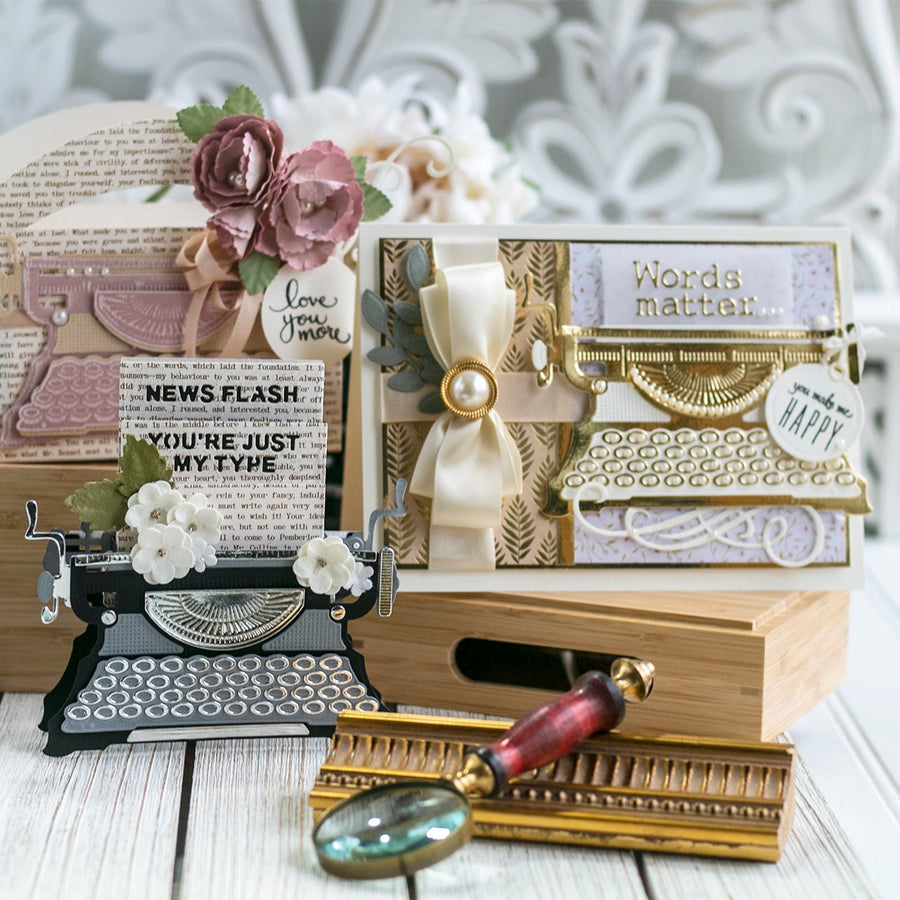 April 2020 Amazing Paper Grace Die of the Month is Here – Pop Up 3D Vignette Typewriter