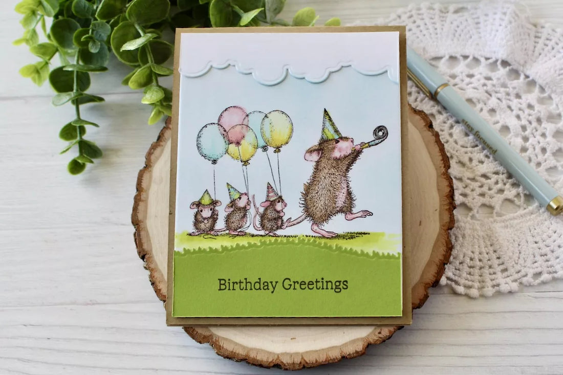 How to Make a House-Mouse Party Parade Birthday Card Step-by-Step