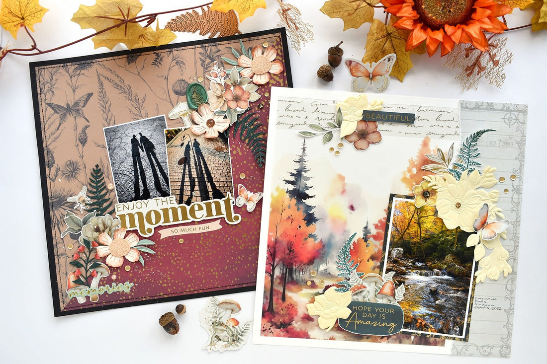 Adding Texture to Scrapbook Layouts Using the Woodland Tales Collection