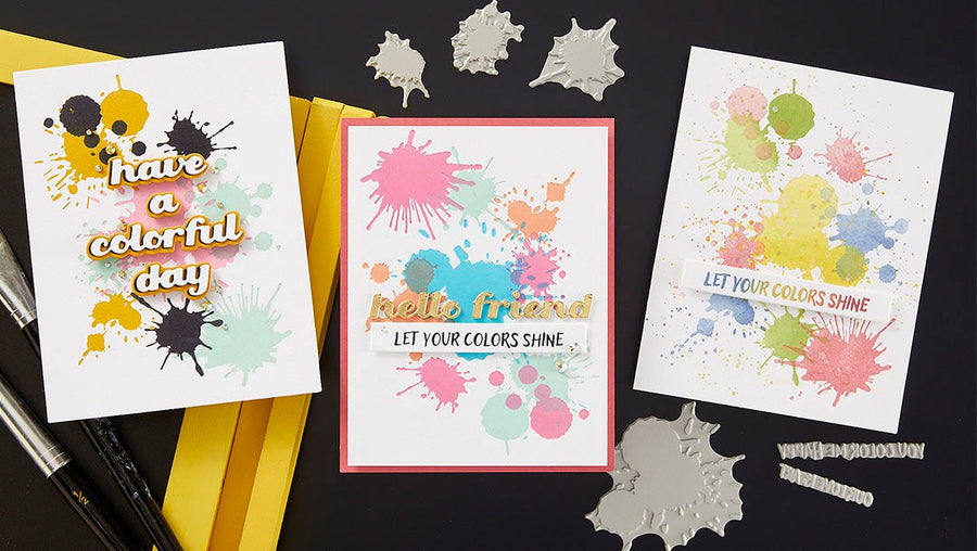 August 2024 BetterPress Plate of the Month Preview & Tutorials – Colorful Bold Splatters