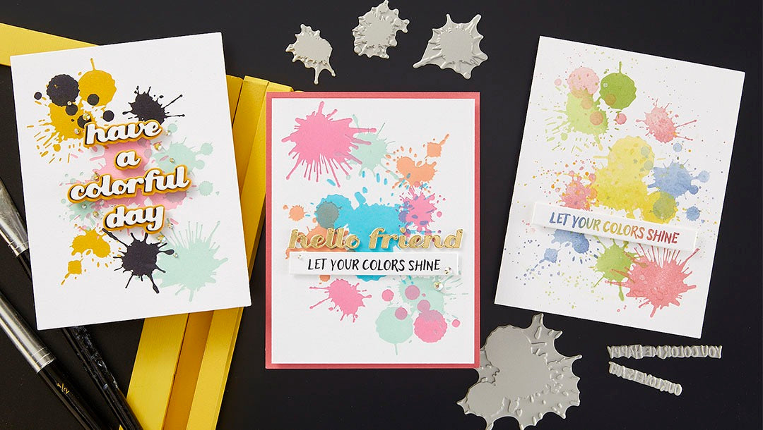 August 2024 BetterPress Plate of the Month Preview & Tutorials – Colorful Bold Splatters