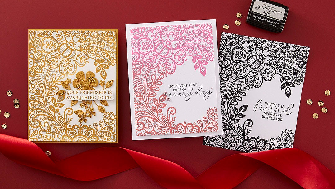 December 2024 BetterPress Plate of the Month Preview & Tutorials – Friendship Lace