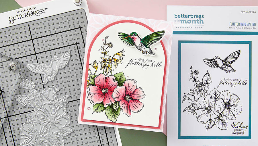 February 2024 BetterPress Plate of the Month Preview & Tutorials – Flutter Into Spring
