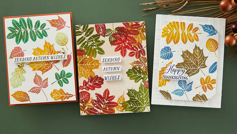 September 2024 BetterPress Plate of the Month Preview & Tutorials – Windy Fall Leaves