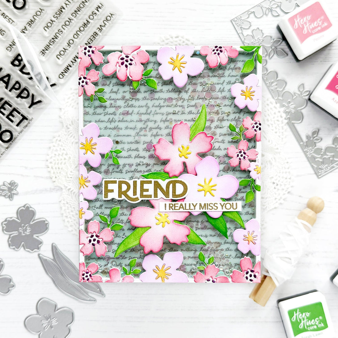 floral frame shaker card