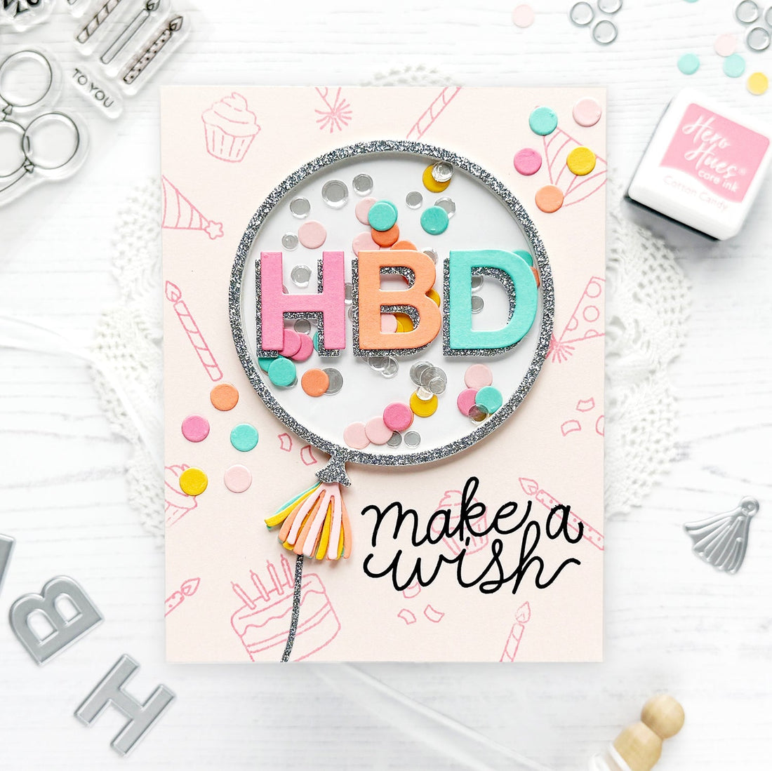 birthday balloon shaker card