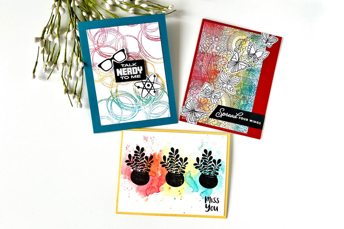 Rainbow Cards with the NEW Cardmaker Collection