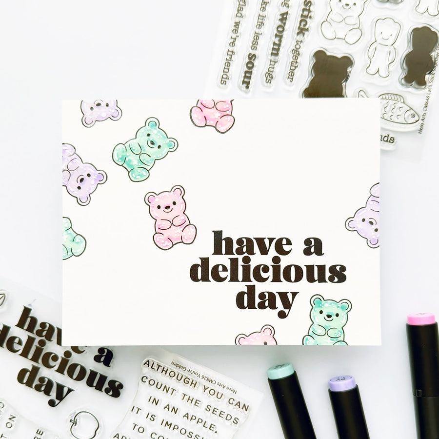 candy coated bear card